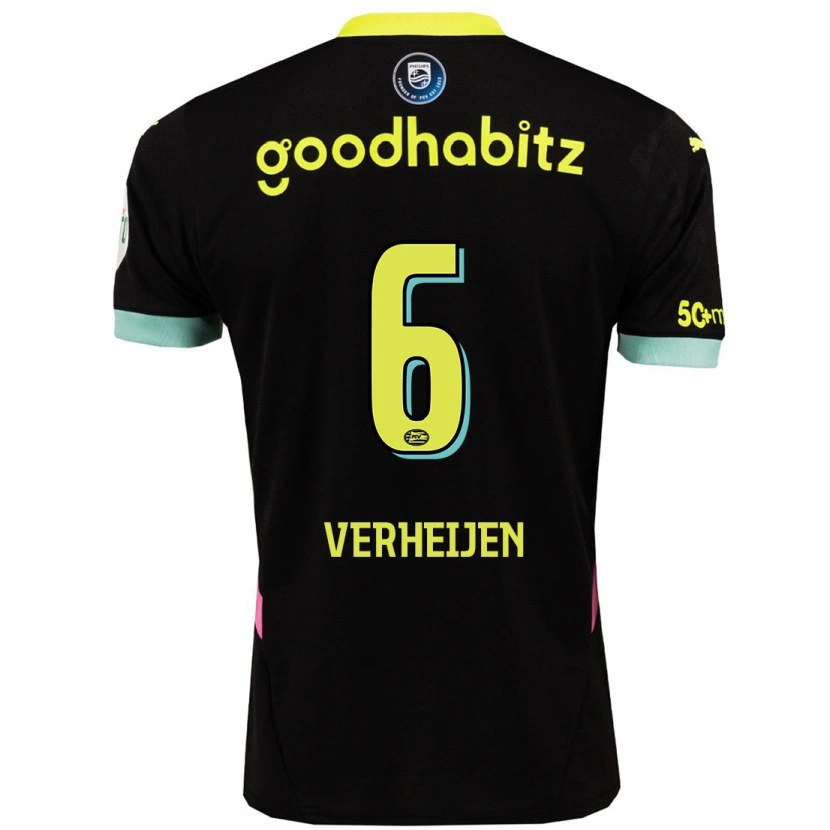 Danxen Kinder Janneke Verheijen #6 Schwarz Gelb Auswärtstrikot Trikot 2024/25 T-Shirt