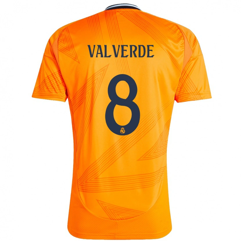 Danxen Kinder Federico Valverde #8 Orange Auswärtstrikot Trikot 2024/25 T-Shirt