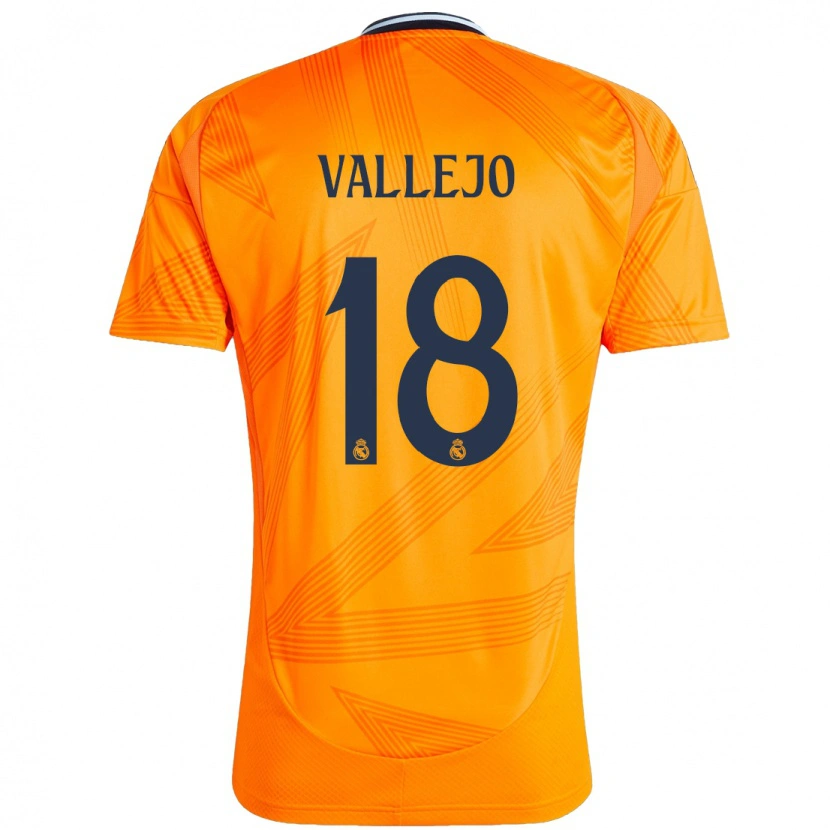 Danxen Kinder Jesús Vallejo #18 Orange Auswärtstrikot Trikot 2024/25 T-Shirt
