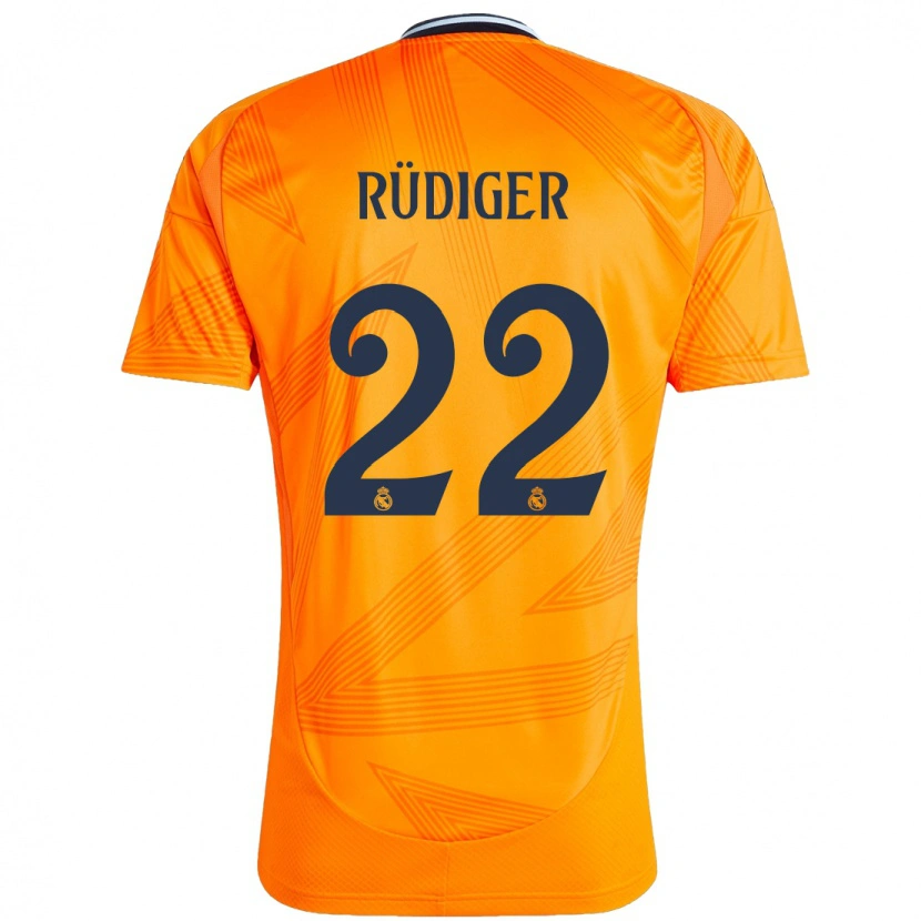 Danxen Kinder Antonio Rüdiger #22 Orange Auswärtstrikot Trikot 2024/25 T-Shirt