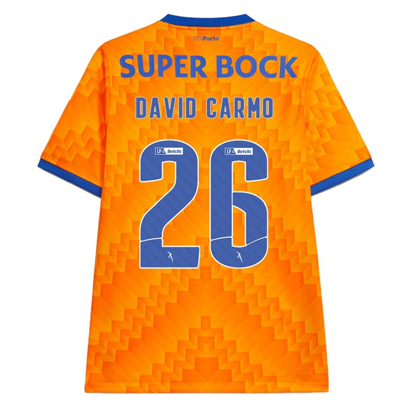 Danxen Kinder David Carmo #26 Orange Auswärtstrikot Trikot 2024/25 T-Shirt