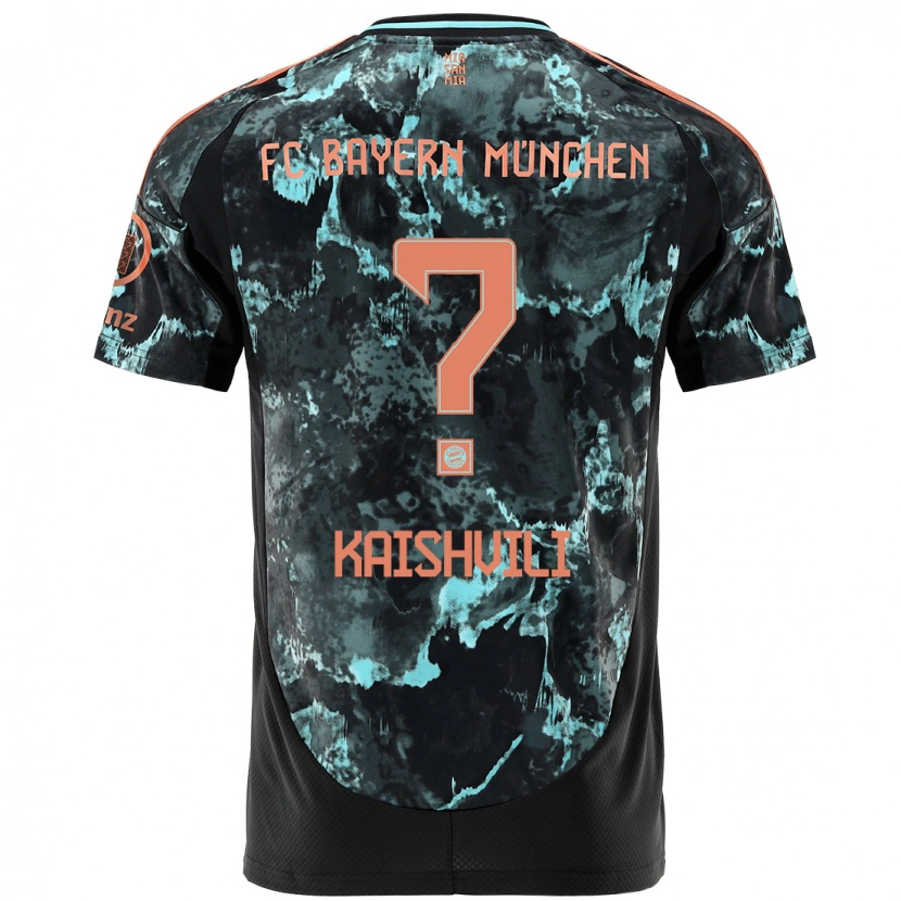Danxen Kinder Jamal Kaishvili #0 Schwarz Auswärtstrikot Trikot 2024/25 T-Shirt