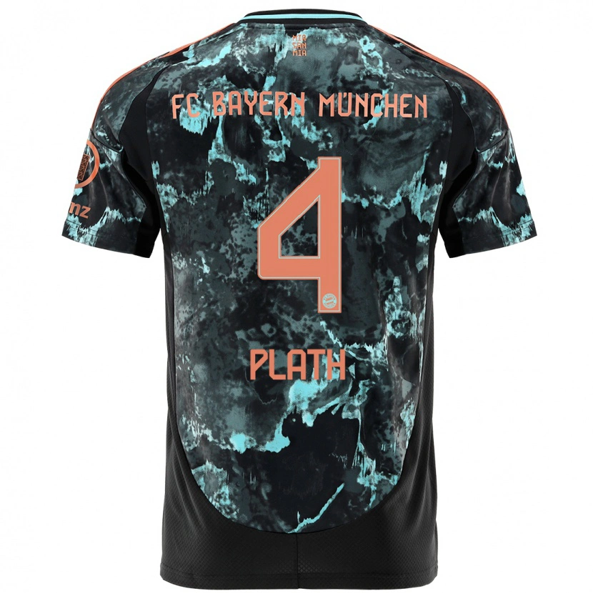 Danxen Kinder Max Plath #4 Schwarz Auswärtstrikot Trikot 2024/25 T-Shirt