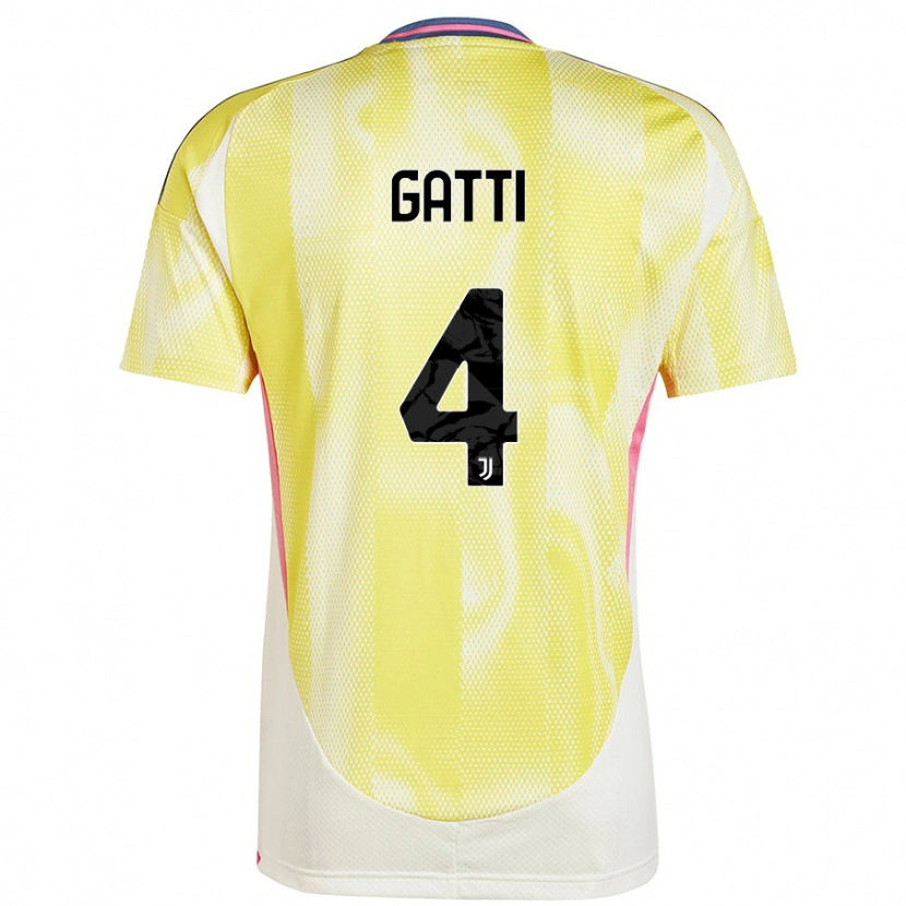 Danxen Kinder Federico Gatti #4 Solargelb Auswärtstrikot Trikot 2024/25 T-Shirt