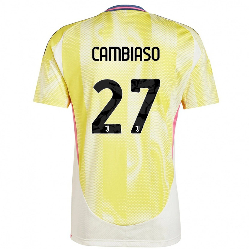 Danxen Kinder Andrea Cambiaso #27 Solargelb Auswärtstrikot Trikot 2024/25 T-Shirt