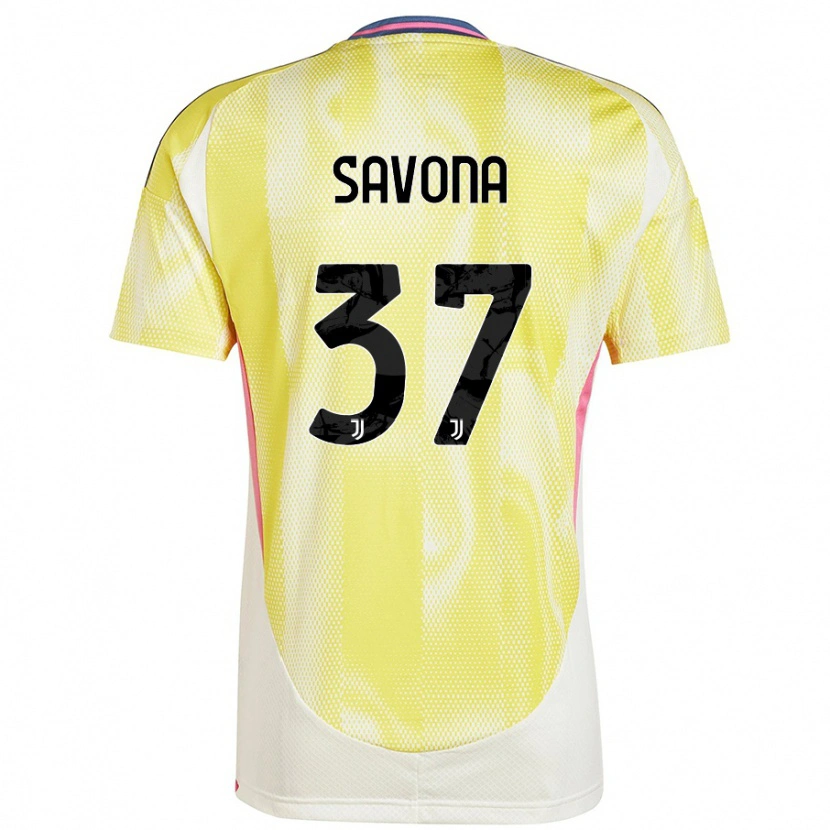 Danxen Kinder Nicolò Savona #37 Solargelb Auswärtstrikot Trikot 2024/25 T-Shirt