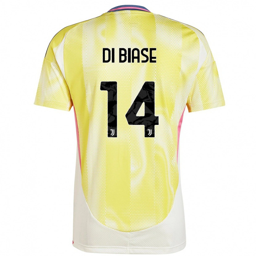 Danxen Kinder Gianmarco Di Biase #14 Solargelb Auswärtstrikot Trikot 2024/25 T-Shirt