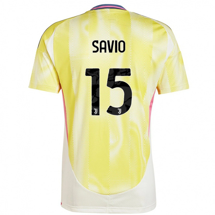 Danxen Kinder Federico Savio #15 Solargelb Auswärtstrikot Trikot 2024/25 T-Shirt