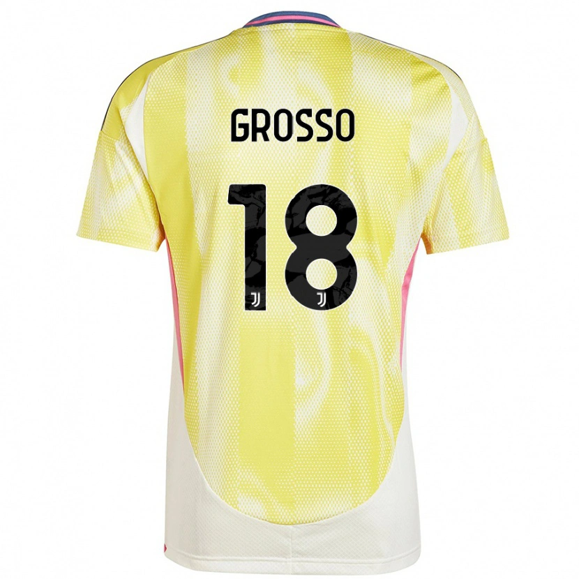 Danxen Kinder Filippo Grosso #18 Solargelb Auswärtstrikot Trikot 2024/25 T-Shirt
