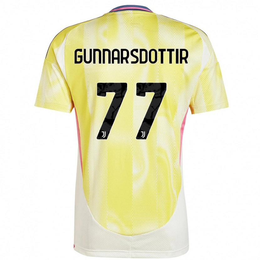 Danxen Kinder Sara Björk Gunnarsdóttir #77 Solargelb Auswärtstrikot Trikot 2024/25 T-Shirt