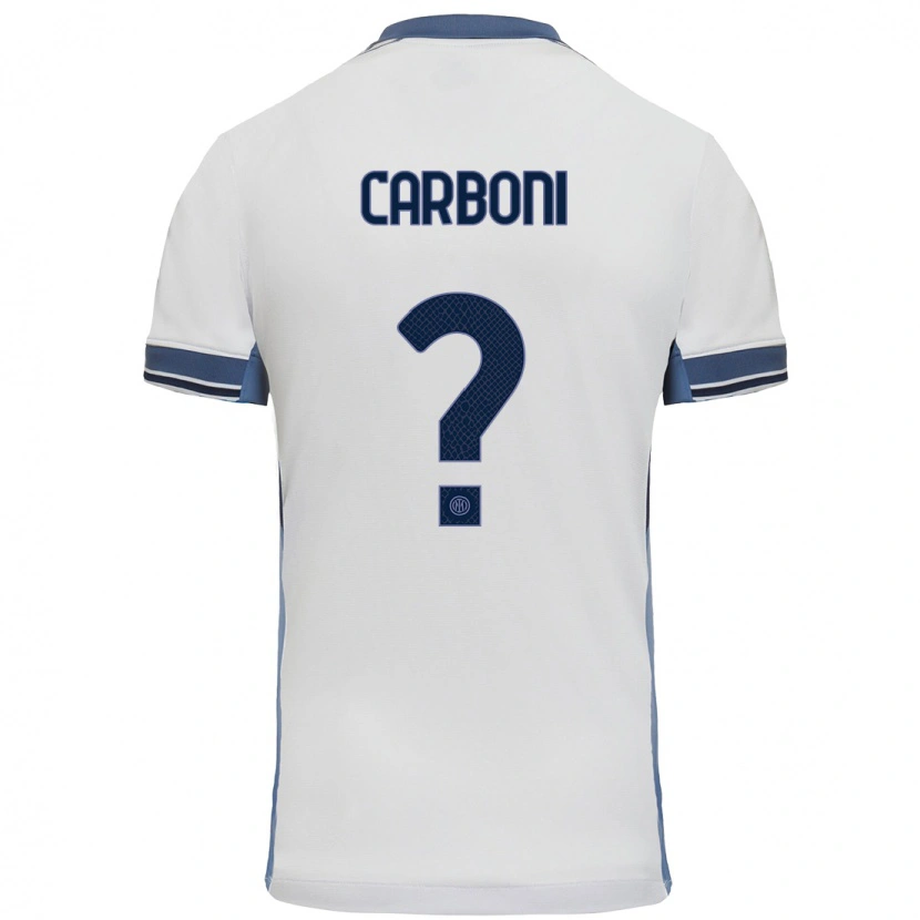 Danxen Kinder Franco Carboni #0 Weißgrau Auswärtstrikot Trikot 2024/25 T-Shirt