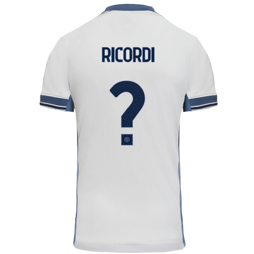 Danxen Kinder Tommaso Ricordi #0 Weißgrau Auswärtstrikot Trikot 2024/25 T-Shirt