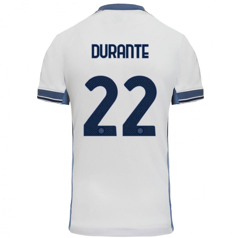 Danxen Kinder Francesca Durante #22 Weißgrau Auswärtstrikot Trikot 2024/25 T-Shirt