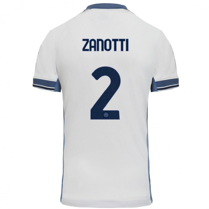 Danxen Kinder Mattia Zanotti #2 Weißgrau Auswärtstrikot Trikot 2024/25 T-Shirt