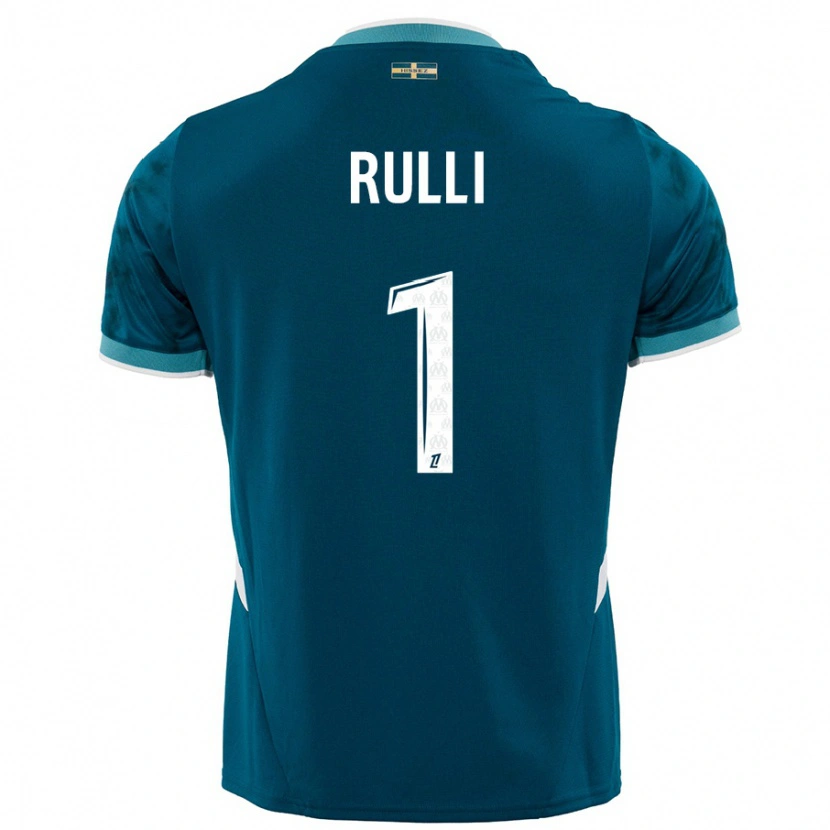 Danxen Kinder Gerónimo Rulli #1 Türkisblau Auswärtstrikot Trikot 2024/25 T-Shirt