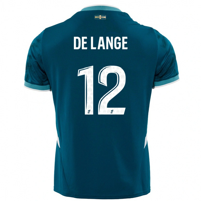 Danxen Kinder Jeffrey De Lange #12 Türkisblau Auswärtstrikot Trikot 2024/25 T-Shirt