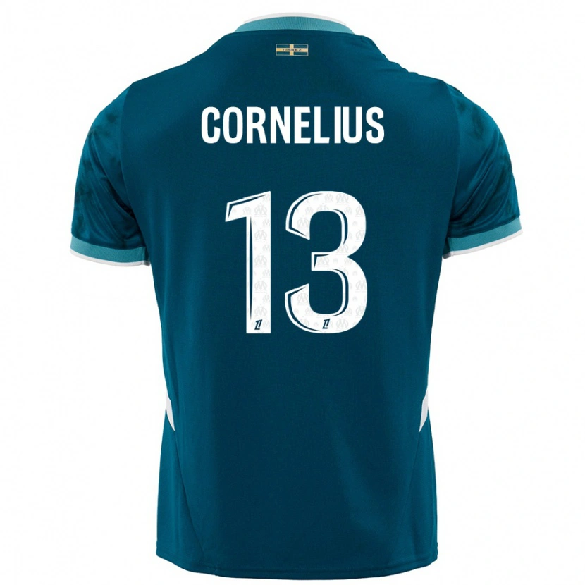 Danxen Kinder Derek Cornelius #13 Türkisblau Auswärtstrikot Trikot 2024/25 T-Shirt