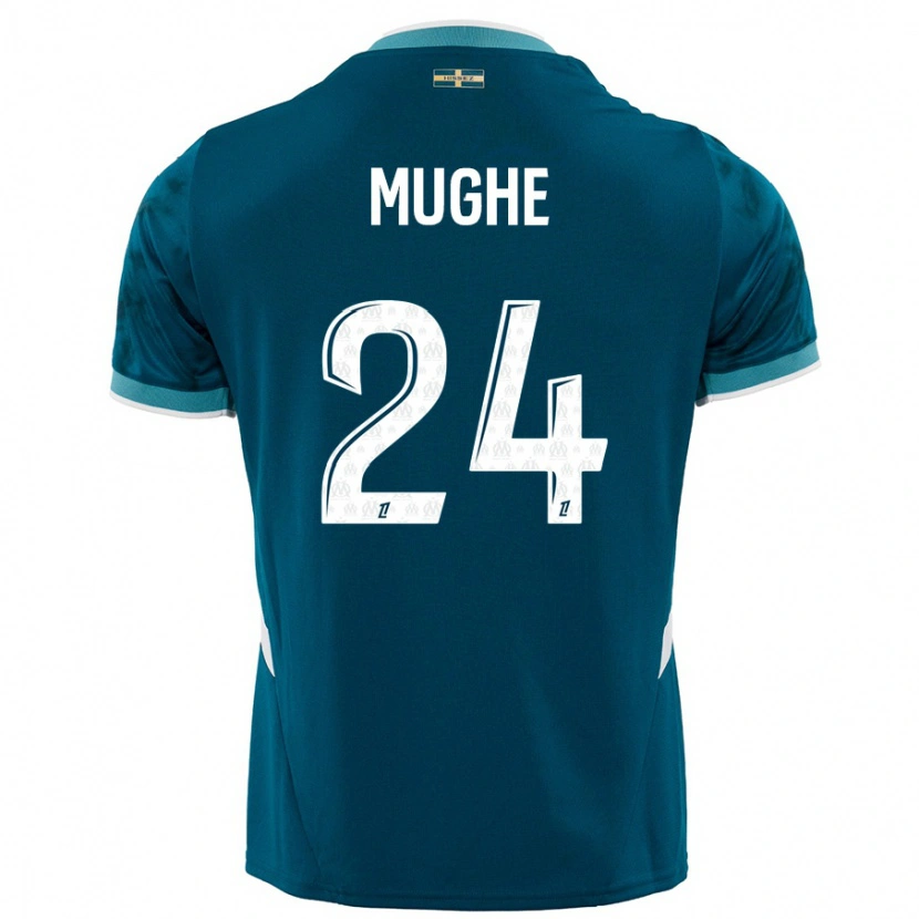 Danxen Kinder François Mughe #24 Türkisblau Auswärtstrikot Trikot 2024/25 T-Shirt
