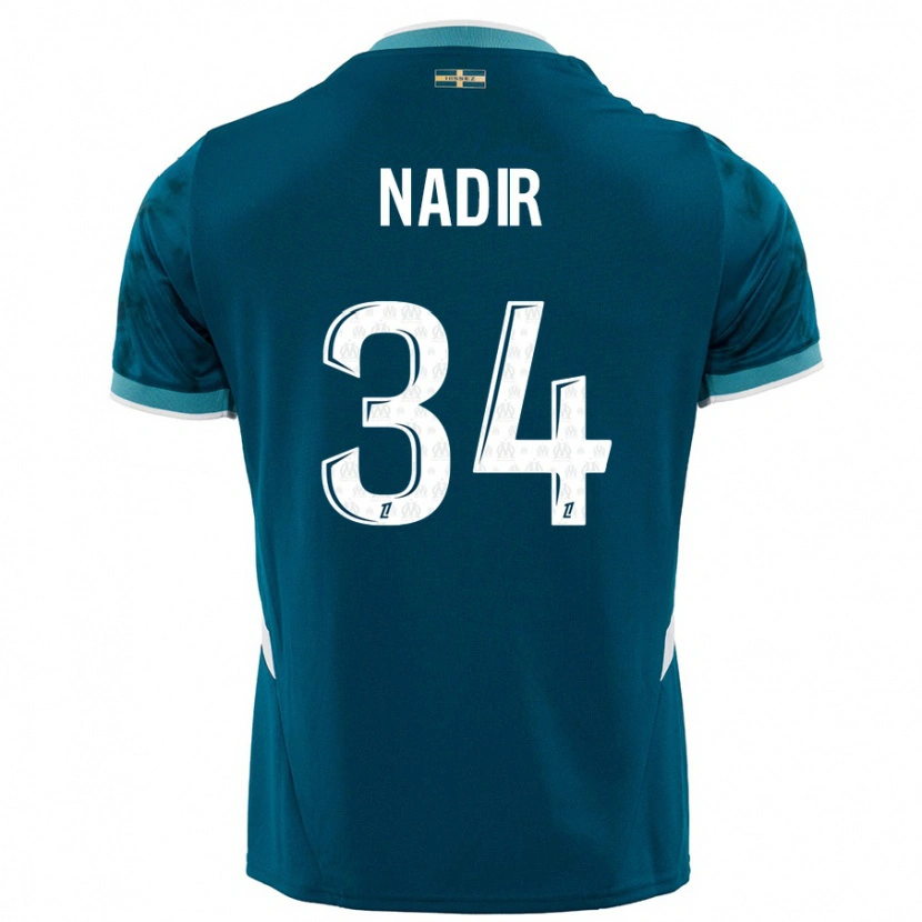 Danxen Kinder Bilal Nadir #34 Türkisblau Auswärtstrikot Trikot 2024/25 T-Shirt