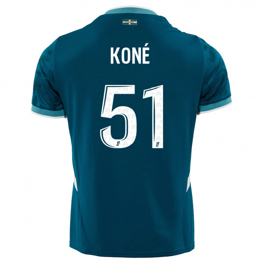 Danxen Kinder Ismaël Koné #51 Türkisblau Auswärtstrikot Trikot 2024/25 T-Shirt