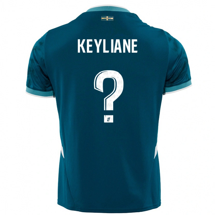 Danxen Kinder Keyliane Abdallah #0 Türkisblau Auswärtstrikot Trikot 2024/25 T-Shirt