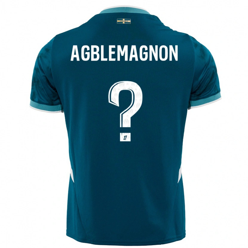 Danxen Kinder Jordan Agblemagnon #0 Türkisblau Auswärtstrikot Trikot 2024/25 T-Shirt