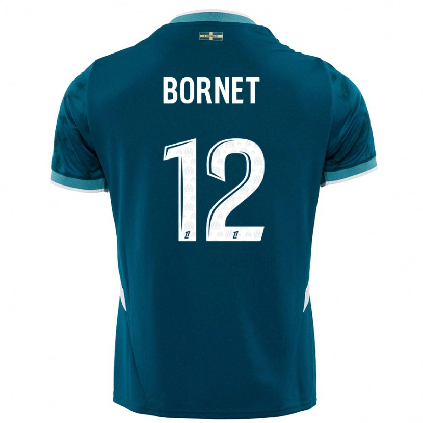 Danxen Kinder Camille Bornet #12 Türkisblau Auswärtstrikot Trikot 2024/25 T-Shirt