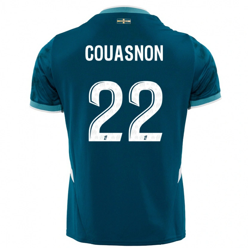 Danxen Kinder Roxane Couasnon #22 Türkisblau Auswärtstrikot Trikot 2024/25 T-Shirt