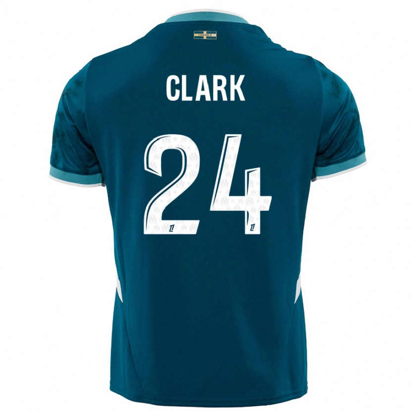 Danxen Kinder Ashley Clark #24 Türkisblau Auswärtstrikot Trikot 2024/25 T-Shirt