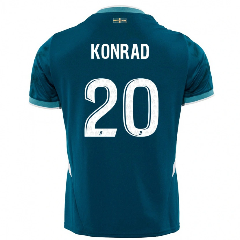 Danxen Kinder Konrad De La Fuente #20 Türkisblau Auswärtstrikot Trikot 2024/25 T-Shirt