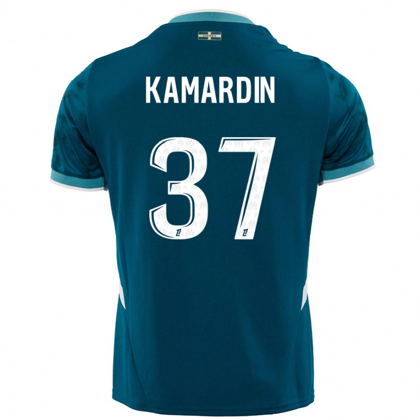 Danxen Kinder Aaron Kamardin #37 Türkisblau Auswärtstrikot Trikot 2024/25 T-Shirt