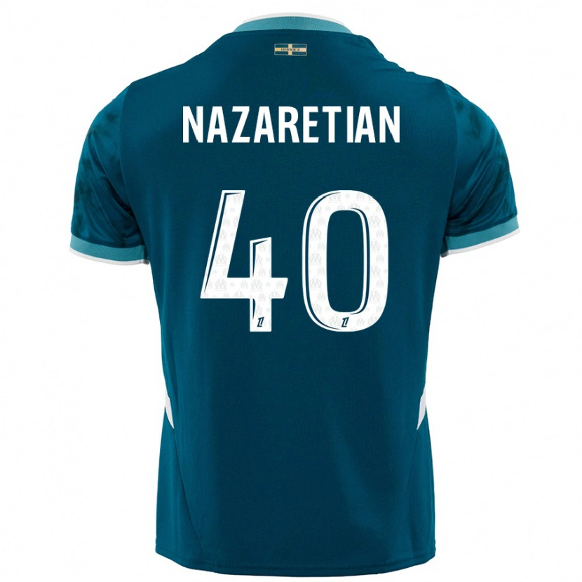Danxen Kinder Manuel Nazaretian #40 Türkisblau Auswärtstrikot Trikot 2024/25 T-Shirt