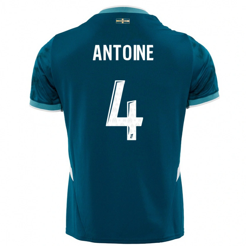 Danxen Kinder Maud Antoine #4 Türkisblau Auswärtstrikot Trikot 2024/25 T-Shirt