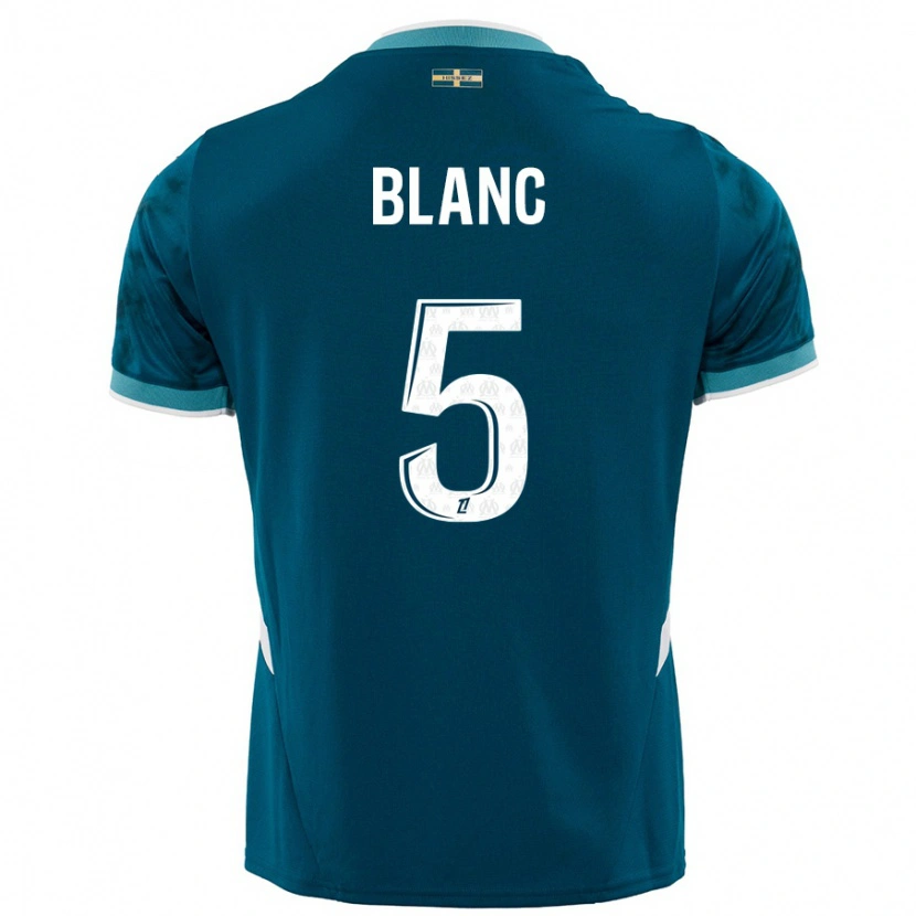 Danxen Kinder Amandine Blanc #5 Türkisblau Auswärtstrikot Trikot 2024/25 T-Shirt