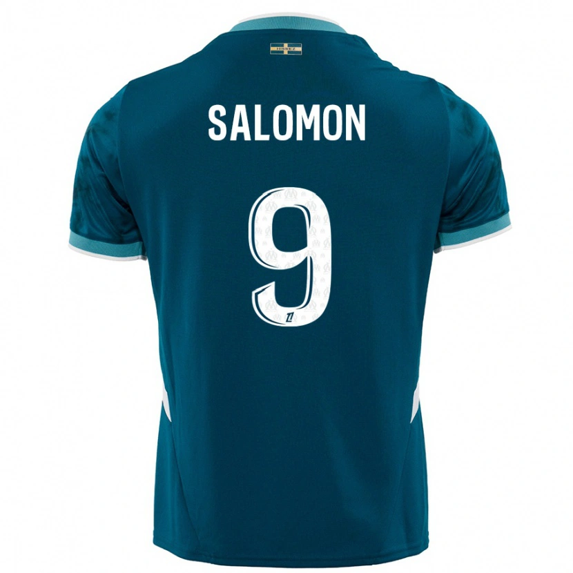 Danxen Kinder Maeva Salomon #9 Türkisblau Auswärtstrikot Trikot 2024/25 T-Shirt