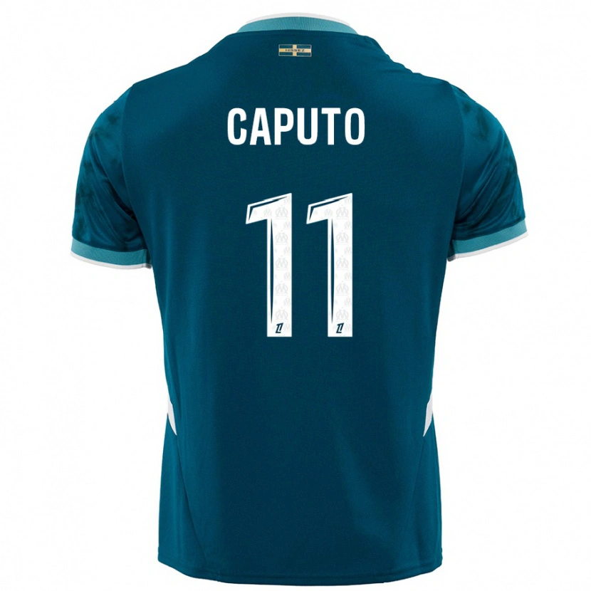 Danxen Kinder Cindy Caputo #11 Türkisblau Auswärtstrikot Trikot 2024/25 T-Shirt