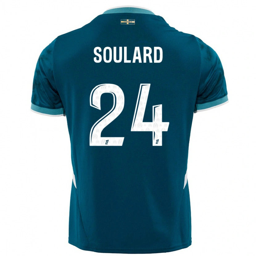 Danxen Kinder Amandine Soulard #24 Türkisblau Auswärtstrikot Trikot 2024/25 T-Shirt