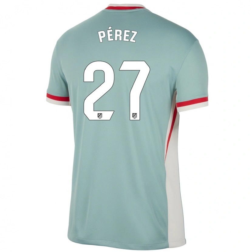 Danxen Kinder Noé Pérez #27 Hellbeige Blau Auswärtstrikot Trikot 2024/25 T-Shirt