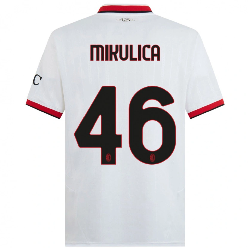Danxen Kinder Petra Mikulica #46 Weiß Schwarz Rot Auswärtstrikot Trikot 2024/25 T-Shirt