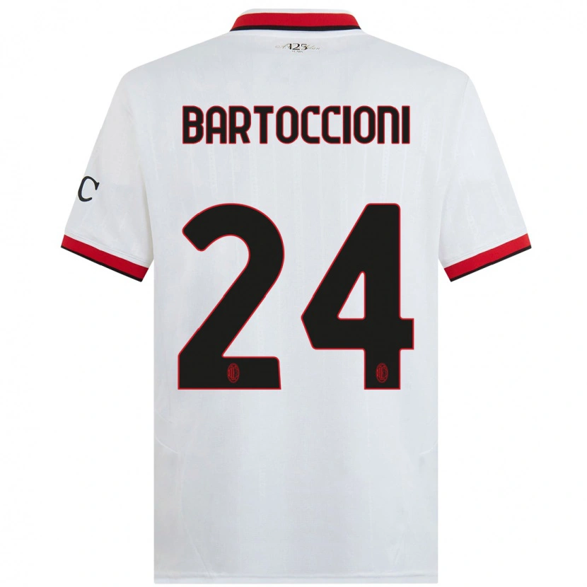 Danxen Kinder Andrea Bartoccioni #24 Weiß Schwarz Rot Auswärtstrikot Trikot 2024/25 T-Shirt