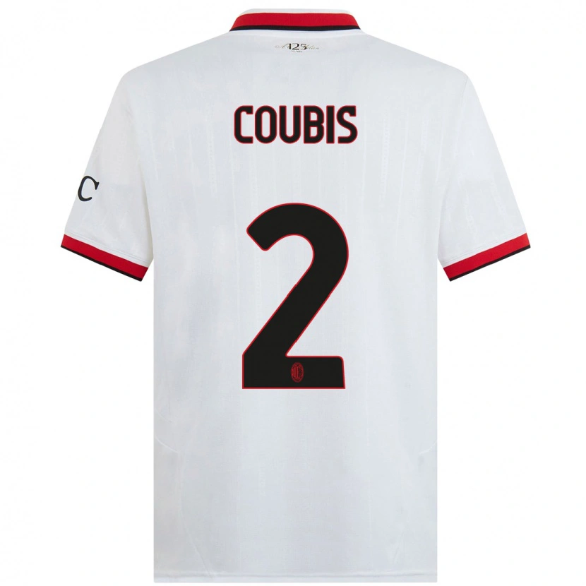 Danxen Kinder Andrei Coubis #2 Weiß Schwarz Rot Auswärtstrikot Trikot 2024/25 T-Shirt