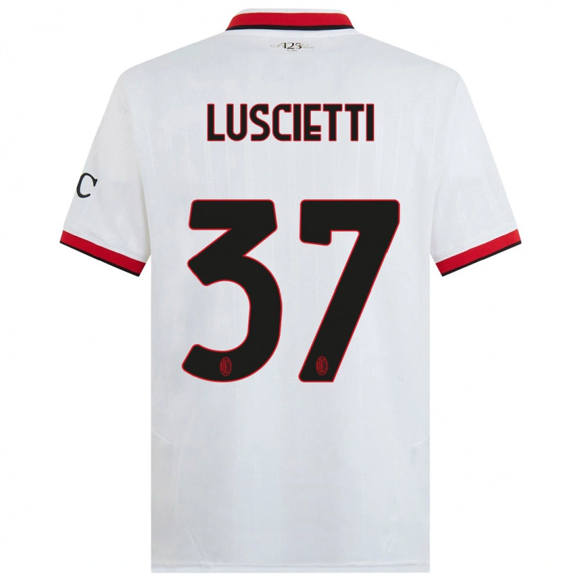 Danxen Kinder Abebe Luscietti #37 Weiß Schwarz Rot Auswärtstrikot Trikot 2024/25 T-Shirt
