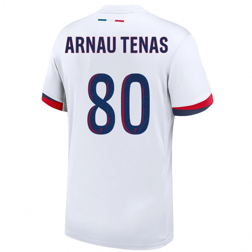 Danxen Kinder Arnau Tenas #80 Weiß Blau Rot Auswärtstrikot Trikot 2024/25 T-Shirt