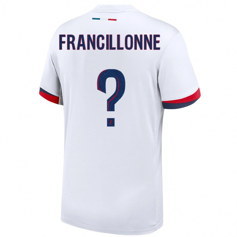 Danxen Kinder Bryan Francillonne #0 Weiß Blau Rot Auswärtstrikot Trikot 2024/25 T-Shirt