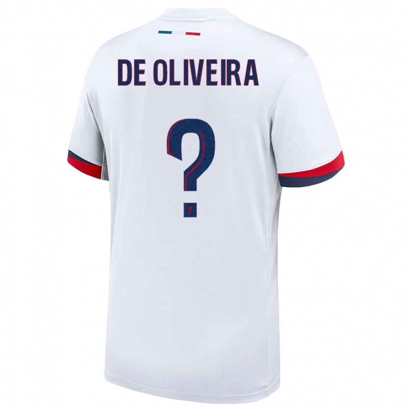 Danxen Kinder Mathieu De Oliveira #0 Weiß Blau Rot Auswärtstrikot Trikot 2024/25 T-Shirt