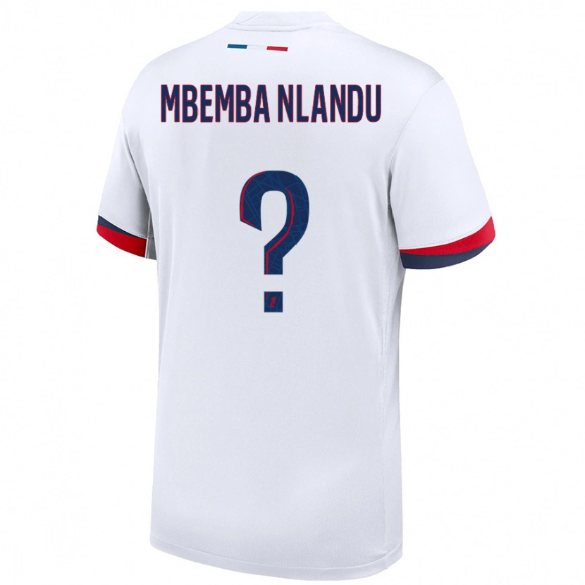 Danxen Kinder Emmanuel Mbemba Nlandu #0 Weiß Blau Rot Auswärtstrikot Trikot 2024/25 T-Shirt