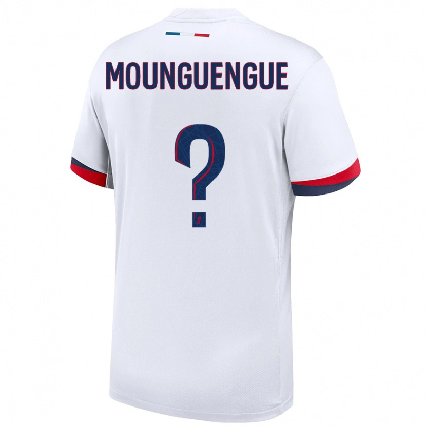 Danxen Kinder Pierre Mounguengue #0 Weiß Blau Rot Auswärtstrikot Trikot 2024/25 T-Shirt