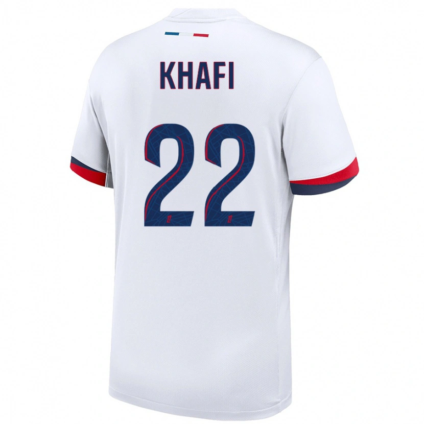 Danxen Kinder Yanis Khafi #22 Weiß Blau Rot Auswärtstrikot Trikot 2024/25 T-Shirt