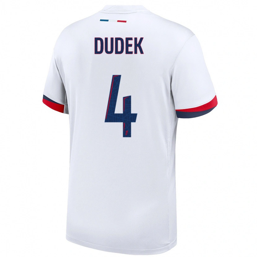 Danxen Kinder Paulina Dudek #4 Weiß Blau Rot Auswärtstrikot Trikot 2024/25 T-Shirt