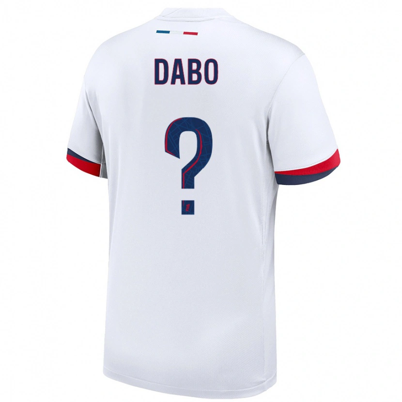 Danxen Kinder Mariama Dabo #0 Weiß Blau Rot Auswärtstrikot Trikot 2024/25 T-Shirt
